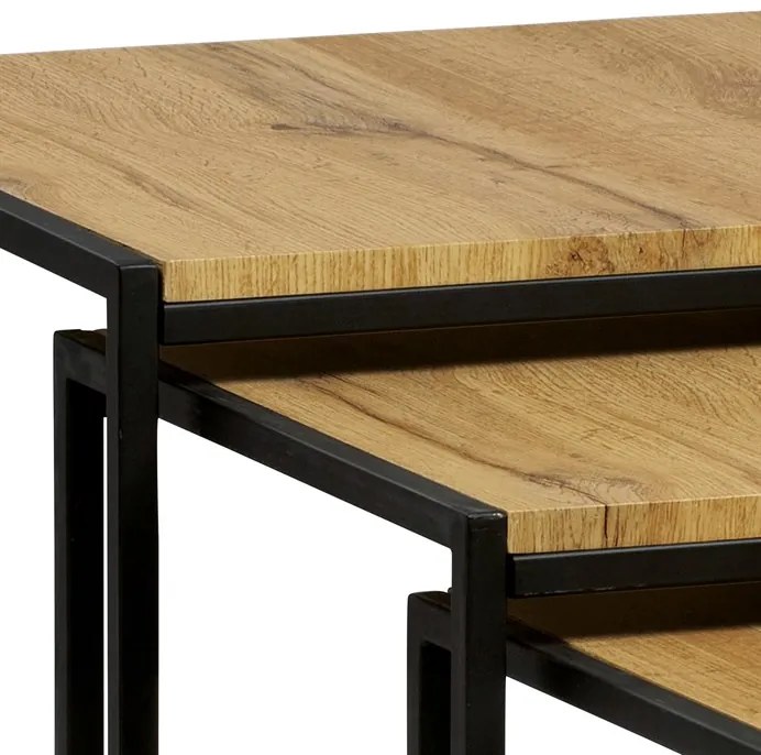 BONTEC Konferenčný stolík 45x45cm, mdf, divoký dub, AF-3003 OAK Farba: Hnedá