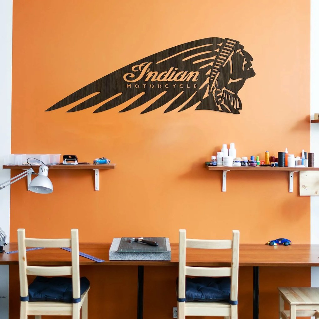 DUBLEZ | Drevené logo na stenu - Indian Motorcycle