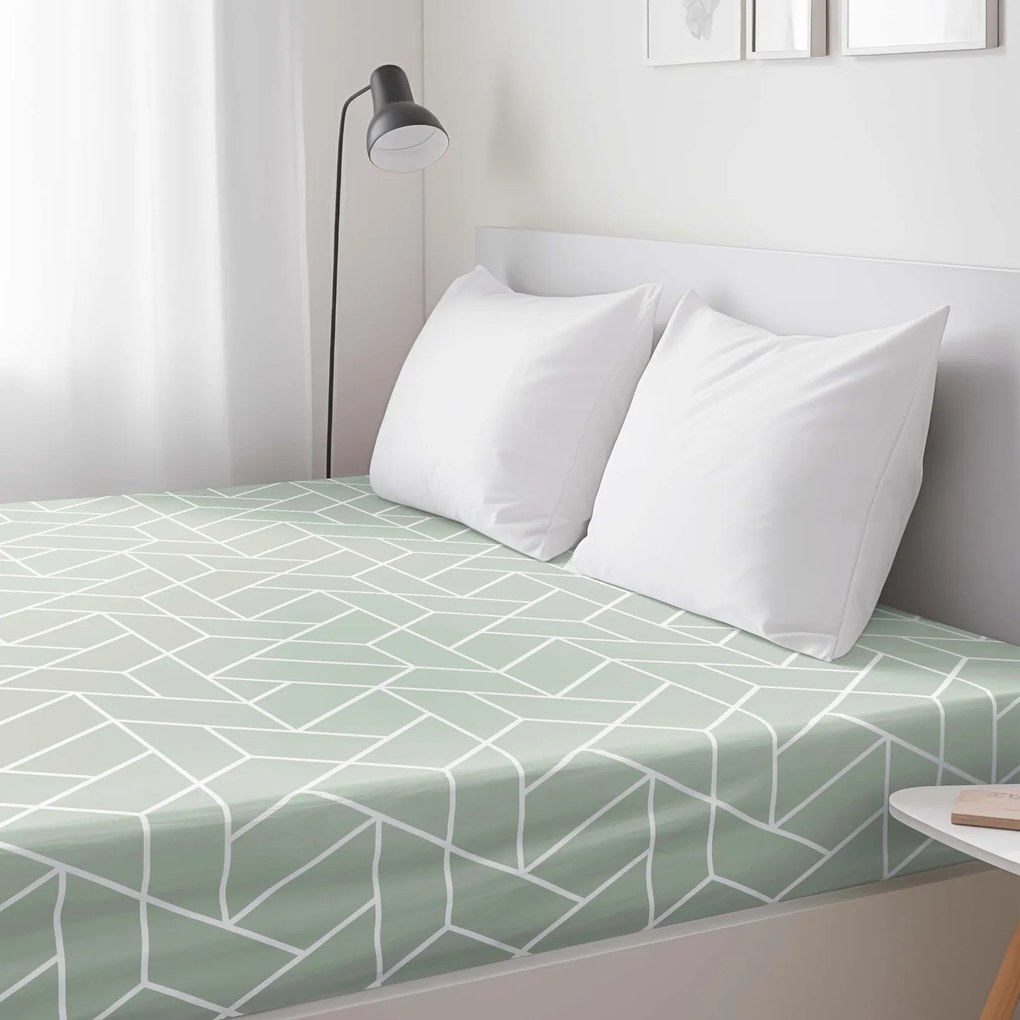 Goldea bavlnená napínacia plachta - mozaika na šalviovom 140 x 200 cm