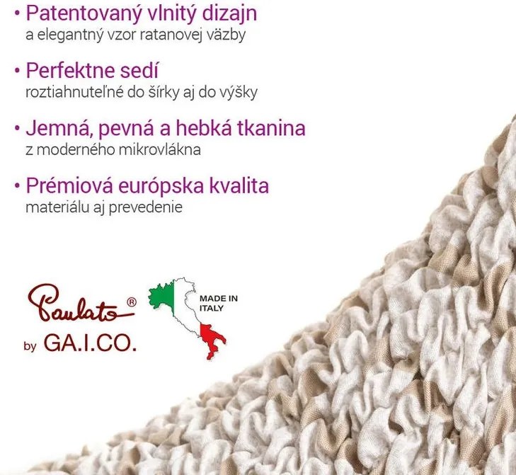 Bielastické poťahy VENEZIA béžová kreslo (š. 60 - 110 cm)