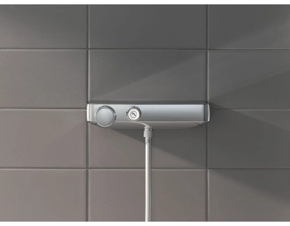 GROHE Grohtherm SmartControl nástenná termostatická sprchová batéria DN 15, so sprchovou súpravou (sprchová tyč 600 mm), chróm, 34720000