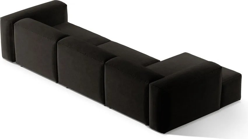 Čierna rohová pohovka (ľavý roh/s leňoškou) Bergamo – Cosmopolitan Design