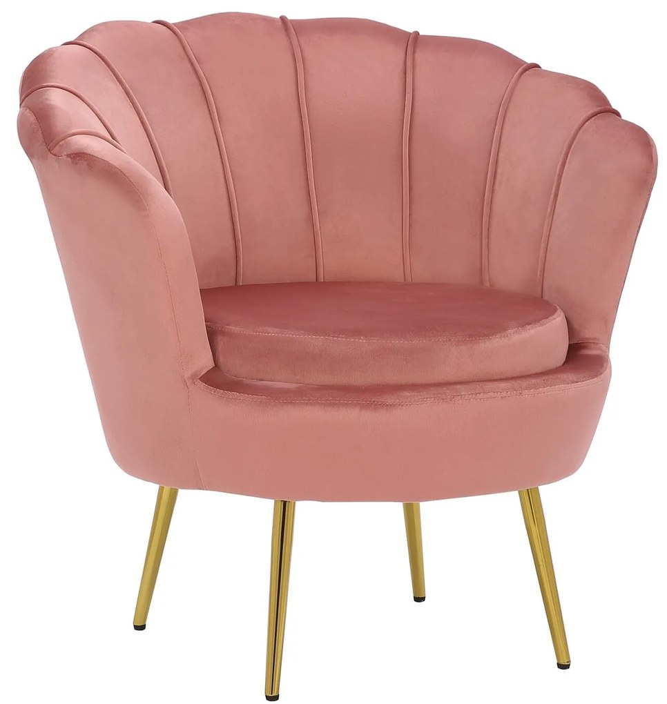 Staro - ružové zamatové kreslo Vertizia - 75 * 75 * 75cm