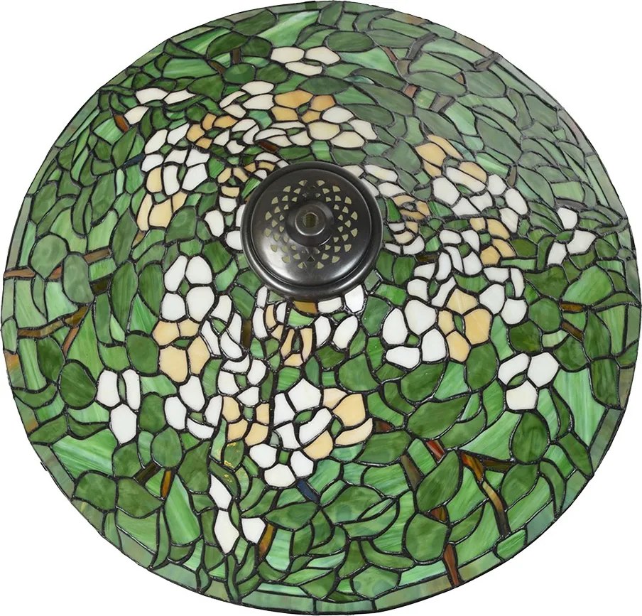 Závesné zelené svietidlo Tiffany Tremblay - Ø 50x135 cm E27/max 1x60W