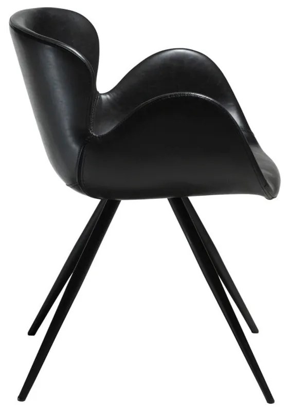 Čierne čalúnené jedálenské kreslo s podrúčkami Gaia – DAN-FORM Denmark
