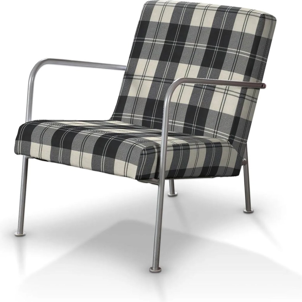 Poťah na kreslo Ikea PS farba produktu čierna látka zapletaná, vzorované