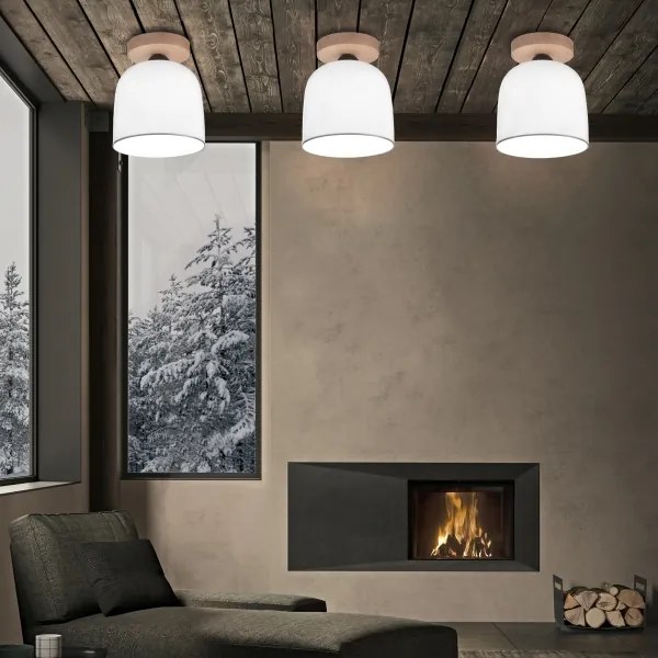 Kolarz A1352.11.Gr - Prisadený luster NONNA 1xE27/60W/230V dub/biela/šedá