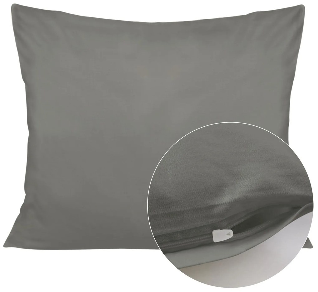 SATÉNOVÁ OBLIEČKA NA VANKÚŠ 50X70CM TMAVOSIVÁ