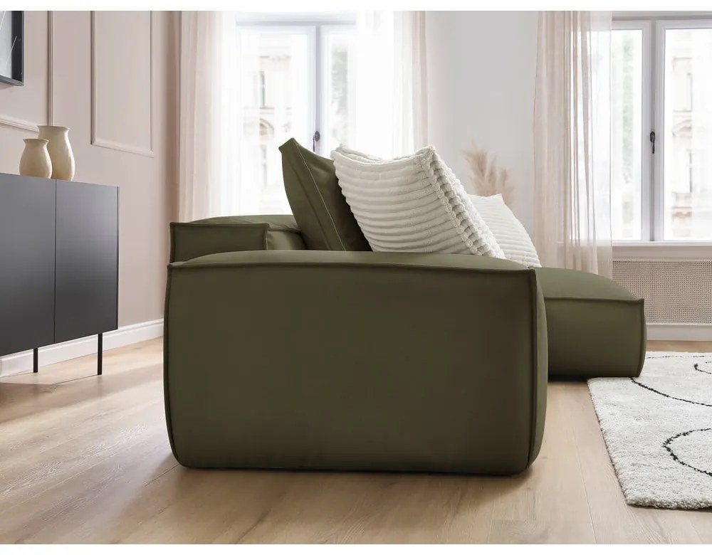 Zelená rohová pohovka z imitácie kože Boheme – Bobochic Paris