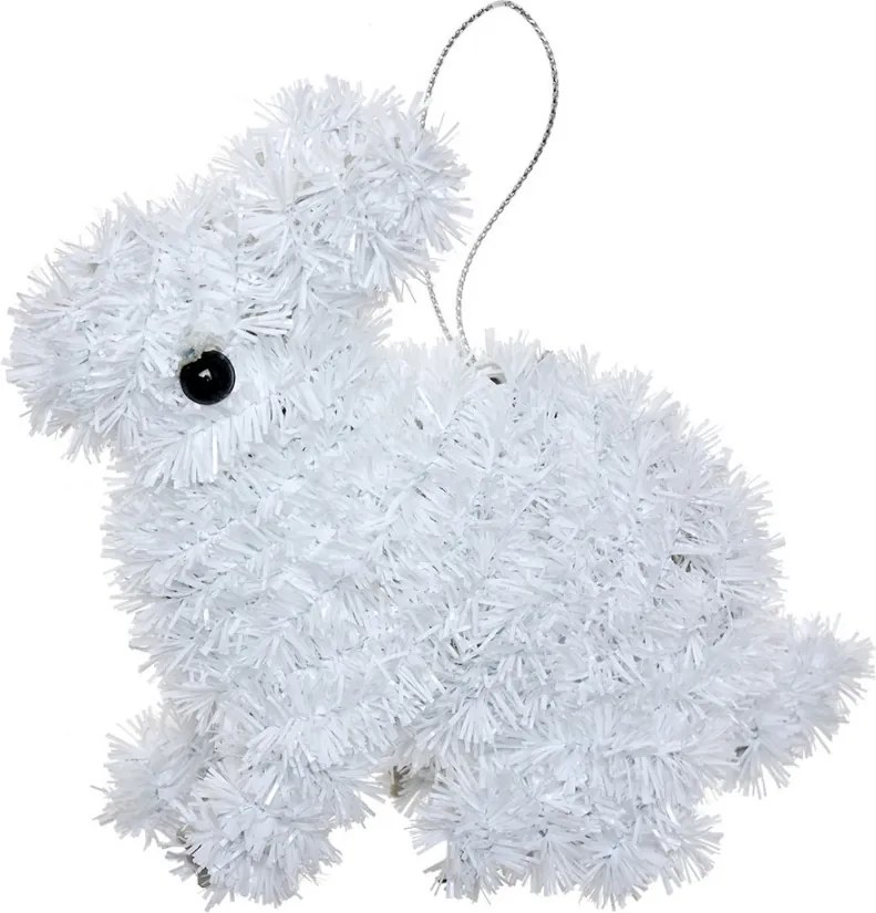 Přívěsek Králík 14 cm Bílý Plast - 11*5*14 cm