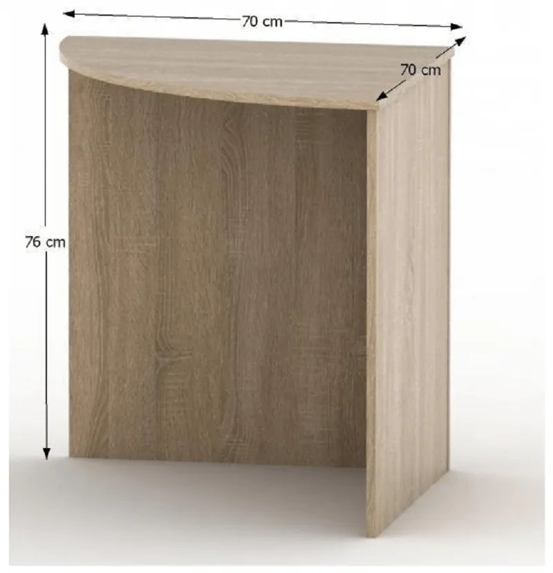 TEMPO ASISTENT 024 rohový oblúkový stôl, dubSonoma