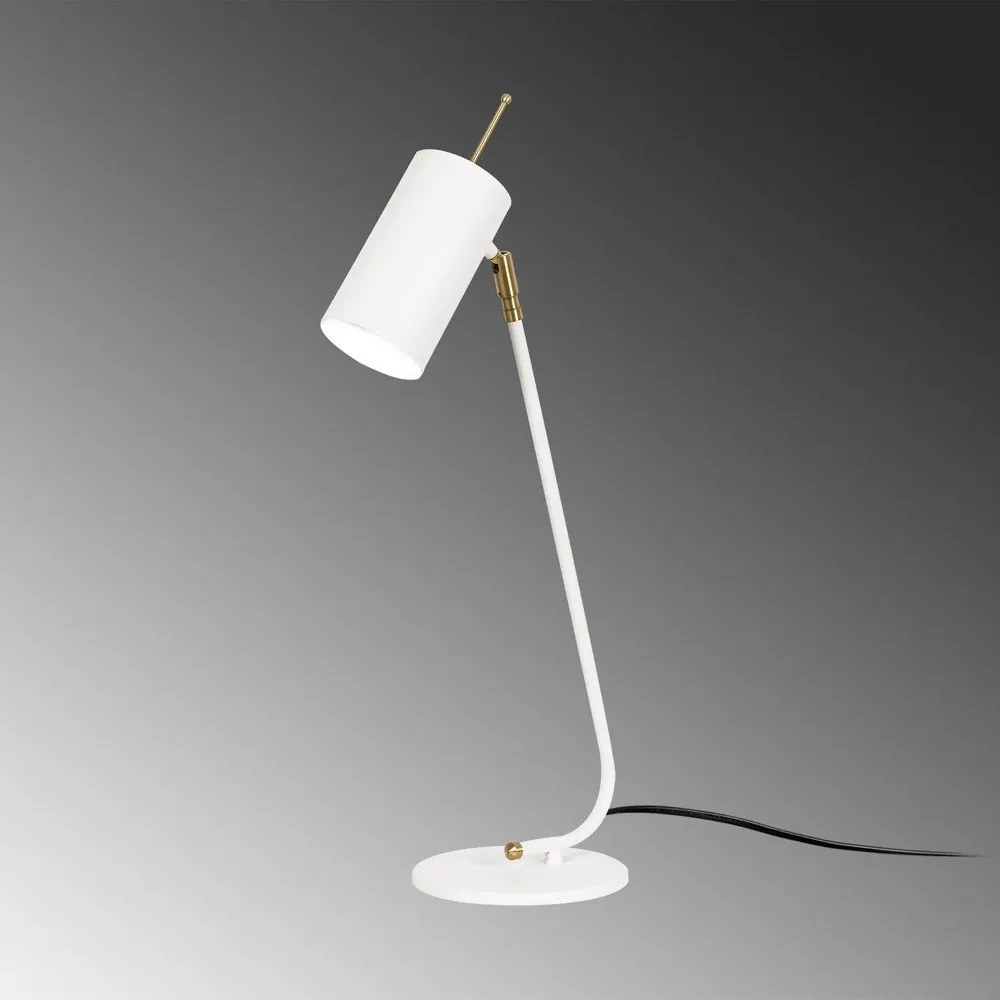 Biela stolová lampa s kovovým tienidlom (výška 55 cm) Sivani – Opviq lights