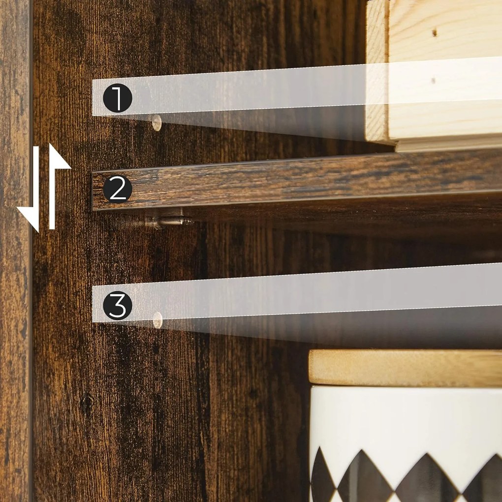 Kúpeľňová skrinka, úložná skrinka s 3 zásuvkami, rustikálna hnedá