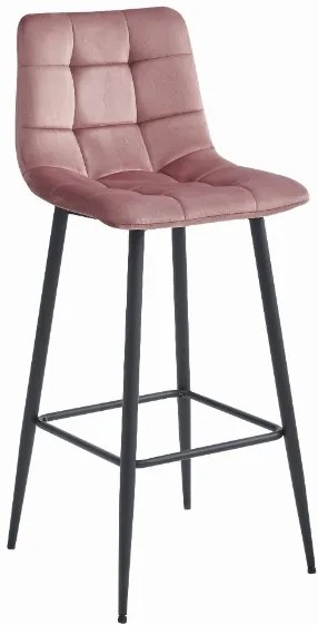 TRENDIE Zamatová barová stolička Budva ružová