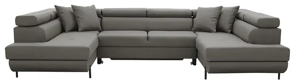 Rohová sedacia súprava - U s funkciou spania, vlnité pružiny EDIS Krémový