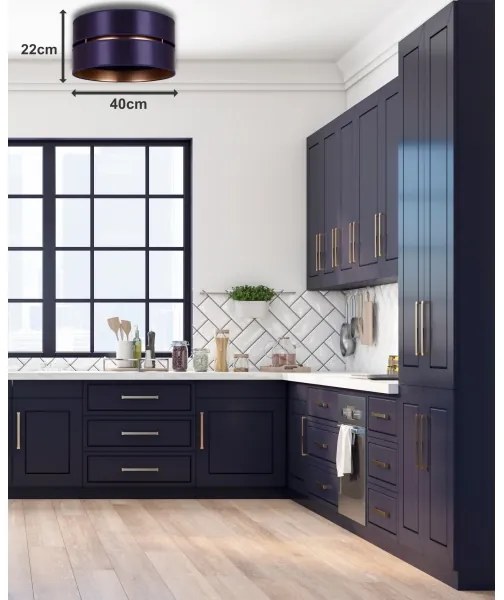 Duolla - Stropné svietidlo DUO 1xE27/15W/230V pr. 40 cm modrá/zlatá