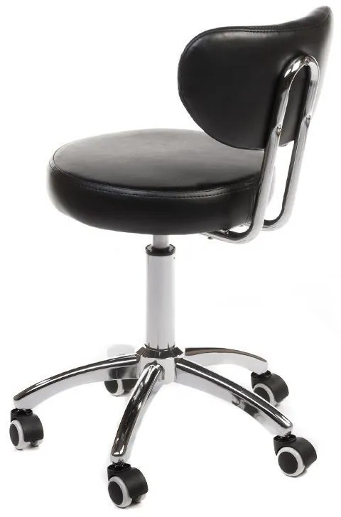 LuxuryForm DESIGN Stolička BERGAMO na strieborné podstave s kolieskami - čierna