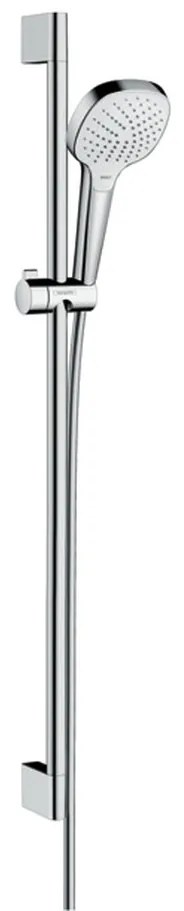 Hansgrohe Croma Select E, sprchová sada Vario EcoSmart 9 l/min so sprchovou tyčou 90 cm, biela/chrómová, HAN-26593400