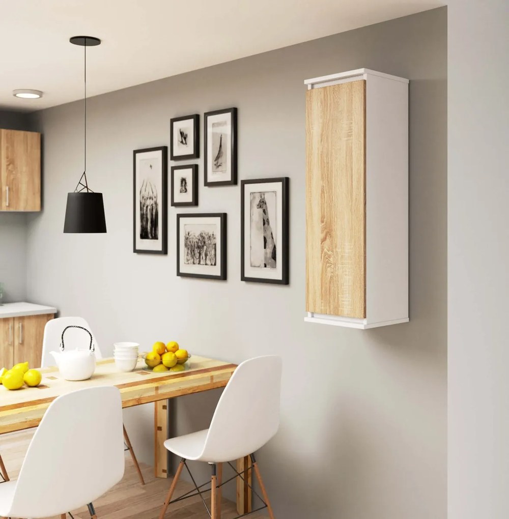 Závesná skrinka Star 30 cm biela/sonoma