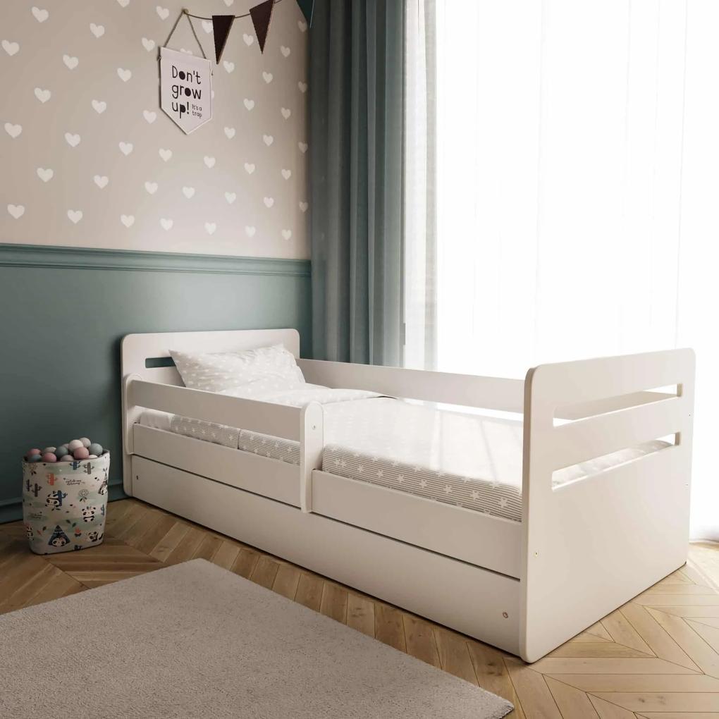 Letoss Detská posteľ TOMI - 160/80 Biela S matracom Bez uložného priestoru
