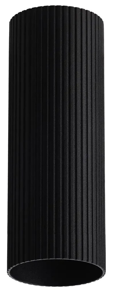 Minimalistické bodové svietidlo Lucas Ribbed Tube 40 čierna