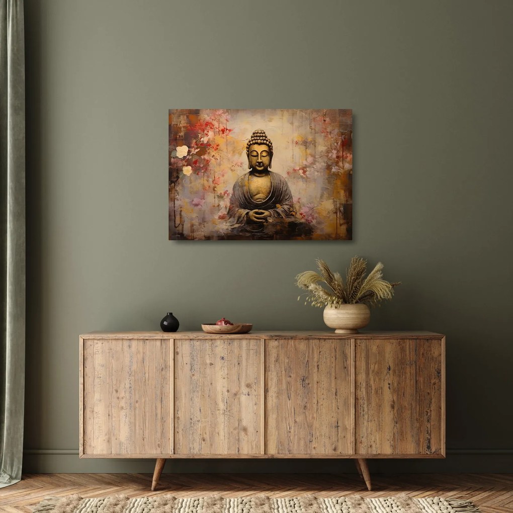 Sklenený obraz - Budha, maľba (70x50 cm)