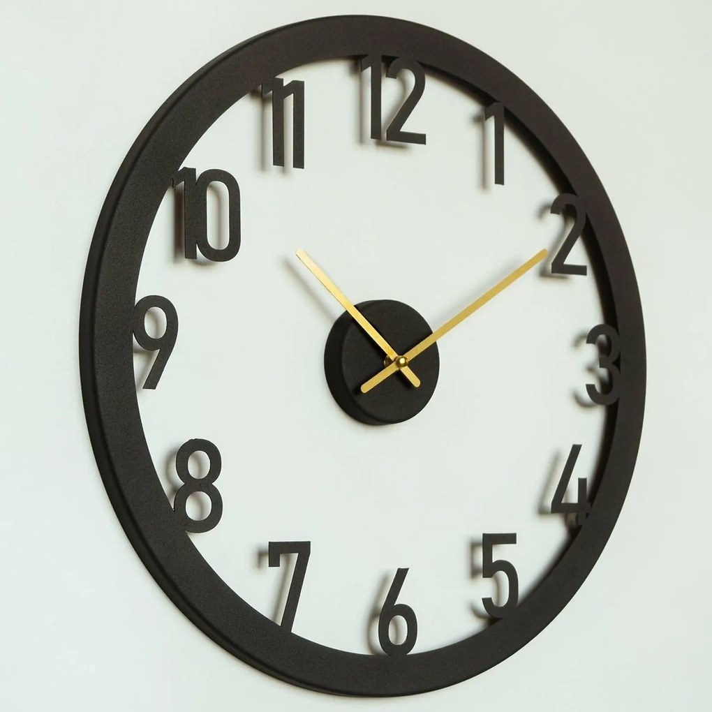 Nástenné hodiny Stroke APS115, Black, 48 x 48 cm