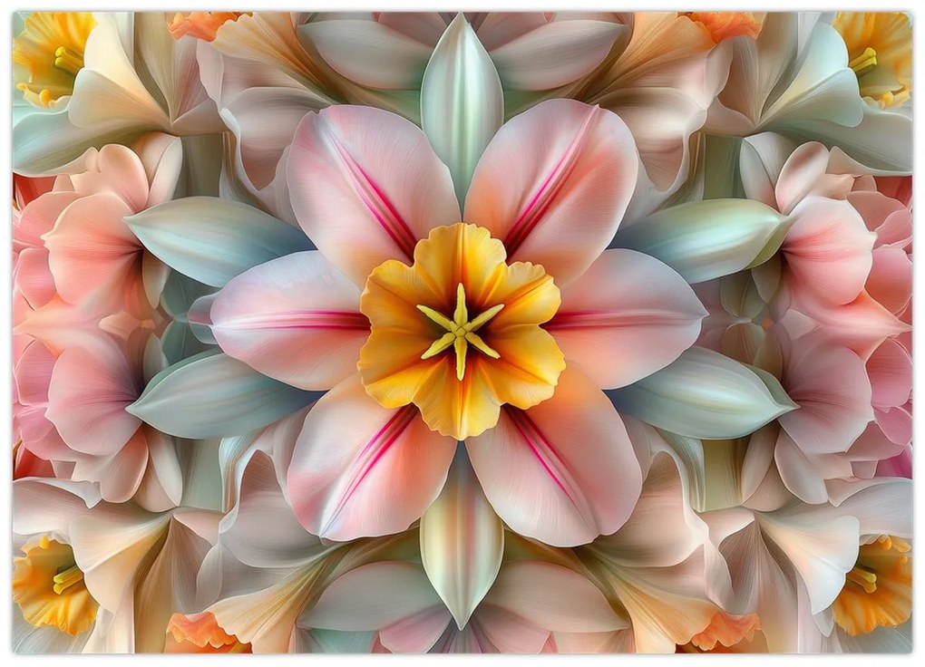 Obraz - Kaleidoskopický kvet (70x50 cm)