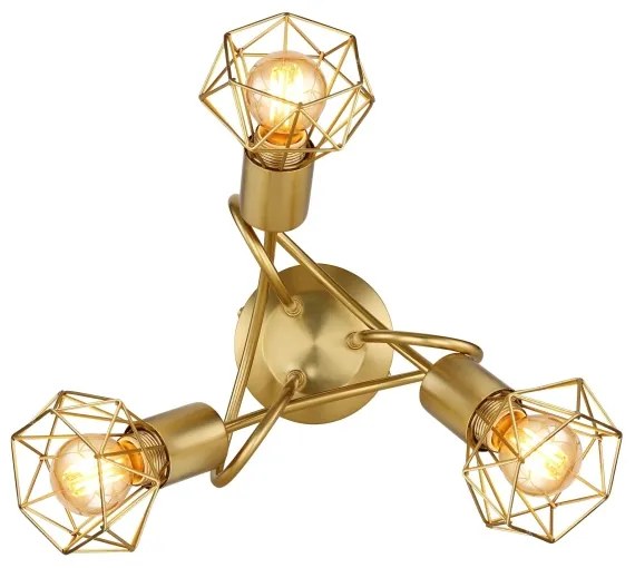 Globo 54802GB-3D - Prisadený luster XARA I 3xE14/40W/230V zlatá