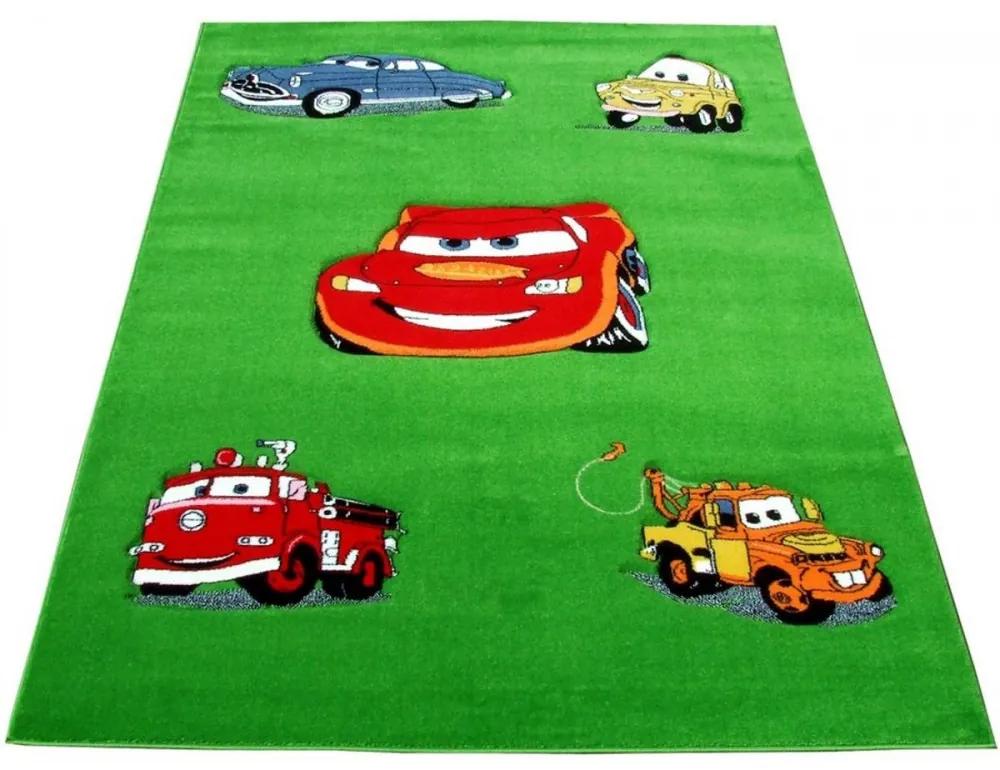 Detský kusový koberec CARS zelený, Velikosti 240x330cm