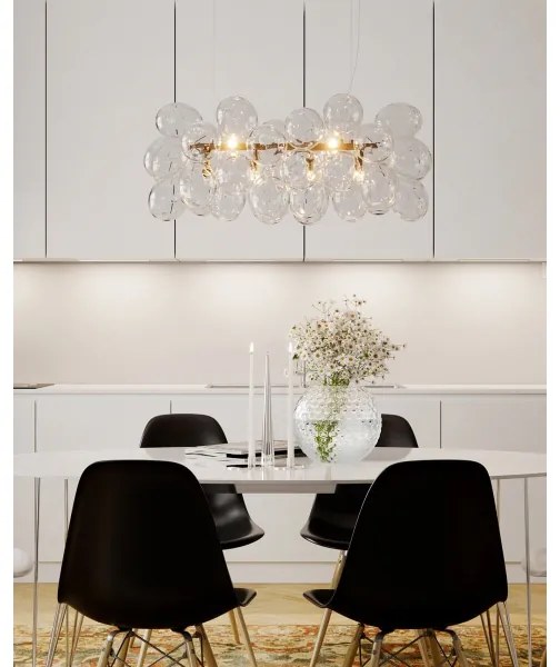 ByRydens 4200880-6509 - Závesné svietidlo na lane GROSS BAR 8xG9/4W/230V číre