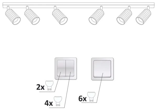 Bodové svietidlo NICEA 6xGU10/10W/230V čierna