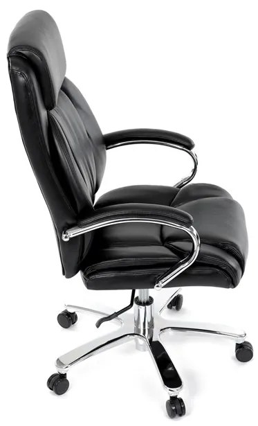 Kancelárske kreslo RYZAR — ekokoža, čierna, nosnosť 150 kg