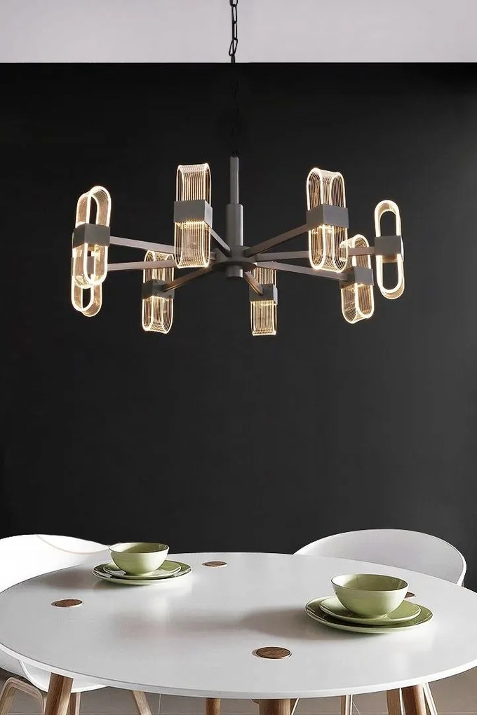 Toolight Toolight, LED závesné stropné svietidlo 6x20W APP770-6C + diaľkový ovládač, čierna, OSW-05021