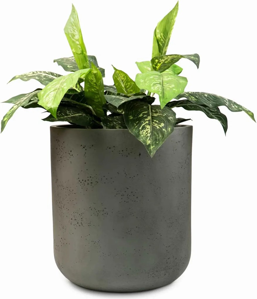 Okrúhly kvetináč CHICO, sklolaminát, priemer 45 x výška 50 cm, sivý