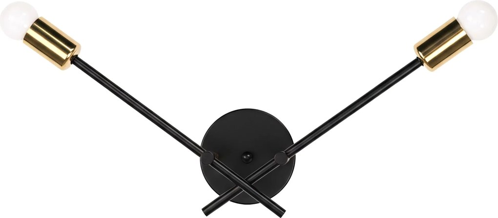 Toolight Toolight, nástenné svietidlo 2xE27 APP1119-2W, čierna-zlatá, OSW-01642