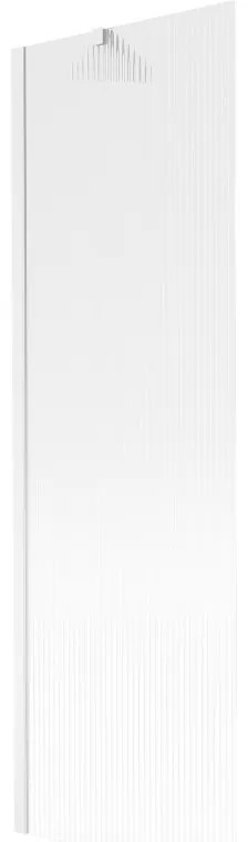 Mexen Next, vaňová zástena 1-krídlová 60 x 150 cm, fixné krídlo, 6 mm sklo s pruhmi, biely profil, 895-060-000-00-09-20