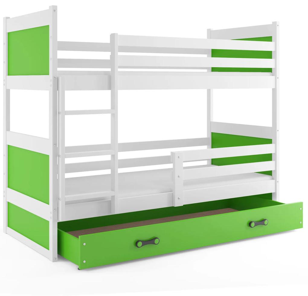 Poschodová posteľ RICO 2 - 160x80cm - Biely - Zelený