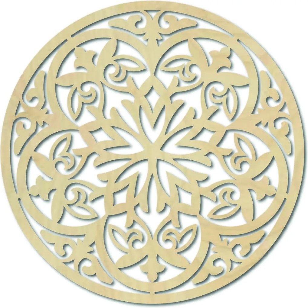 Magická drevená mandala - obraz na stenu: Preglejka - Silver farba Rozmer 40 cm 3941-48101 PR0320