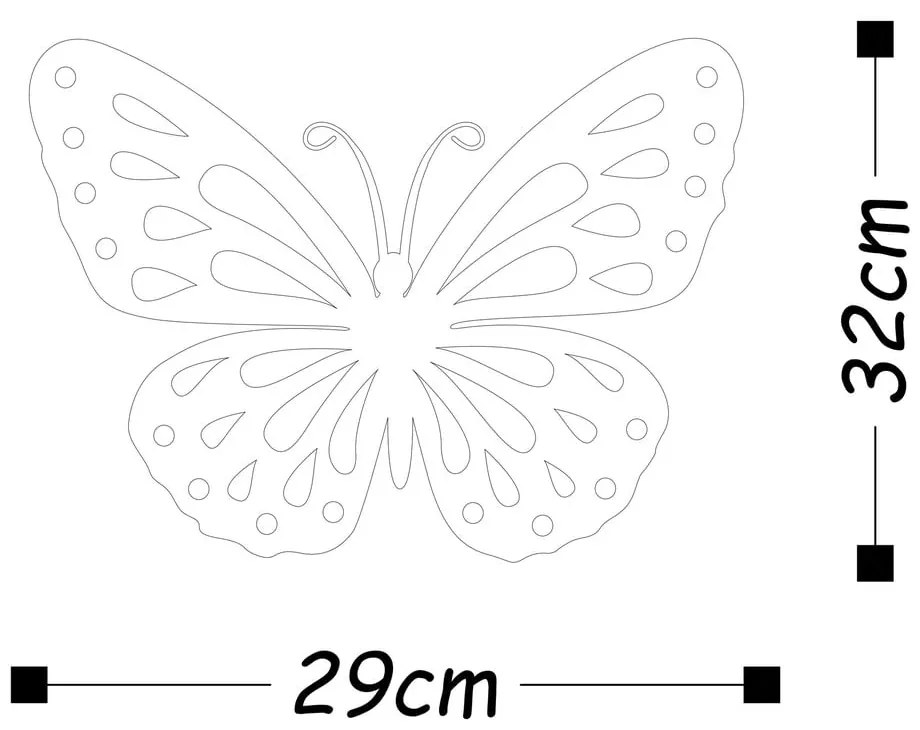 Nástenná dekorácia v zlatej farbe Wallity Butterfly