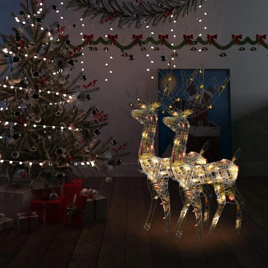 Akrylové vianočné dekorácie so sobmi 2 ks 120 cm viacfarebné 3154351