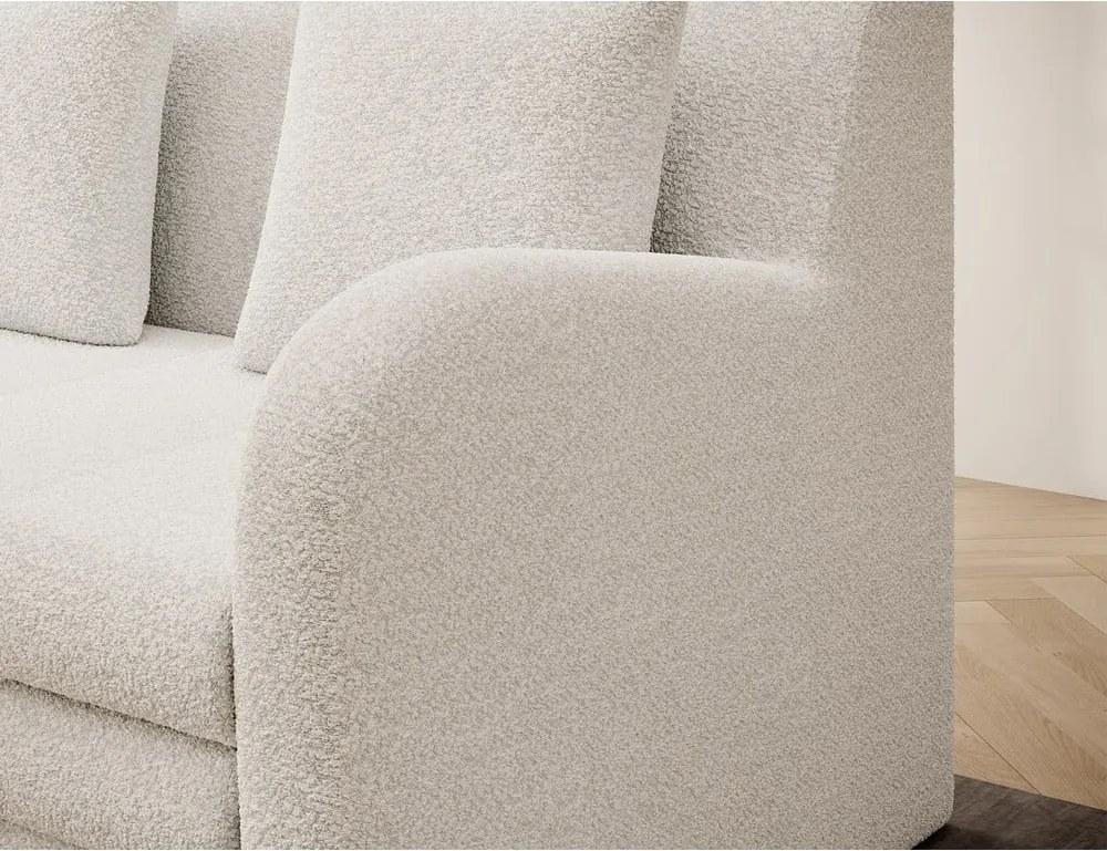 Biela rozkladacia/s úložným priestorom pohovka z textílie buklé 130 cm Ario – ELTAP