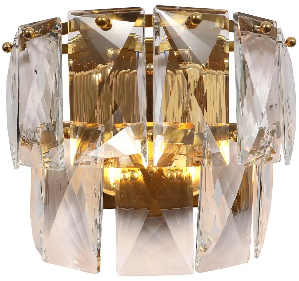 Nástenné svietidlo Chelsea, 1x krištáľové tienidlo, g