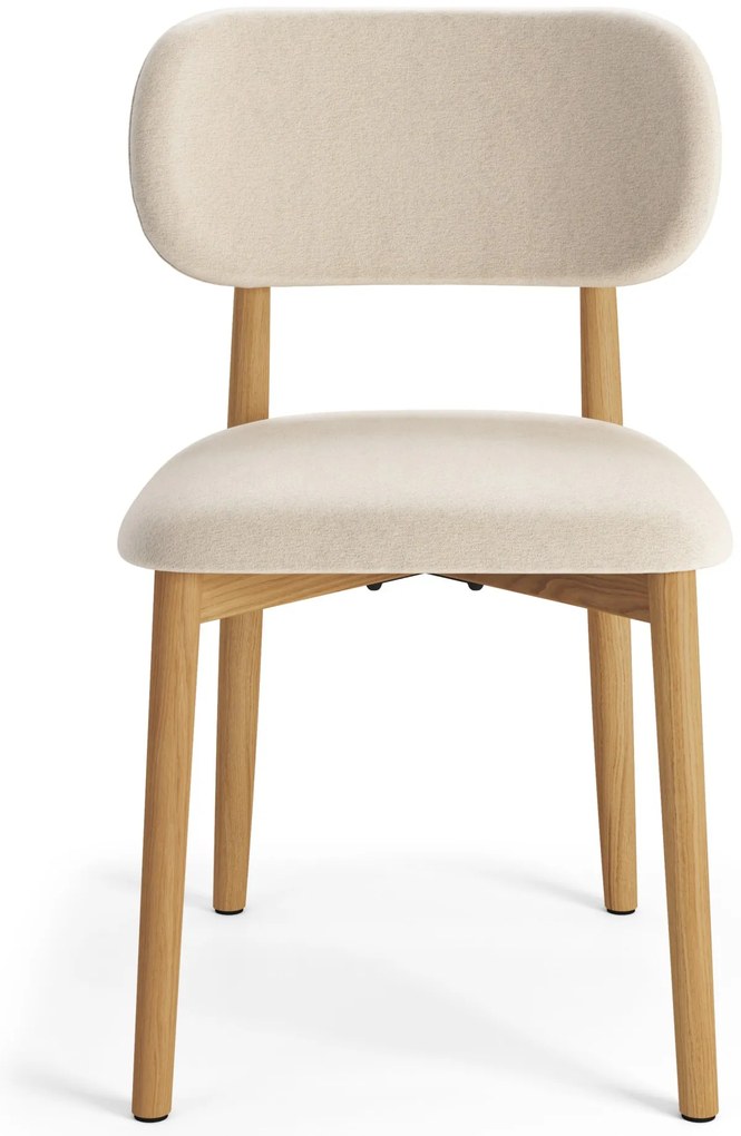 ALMO Béžová (látka Apia 453) / lakovaný dubový rám – DREVENÁ STOLIČKA DO OBÝVAČKY, JEDÁLNE A KUCHYNE V RETRO ŠTÝLE