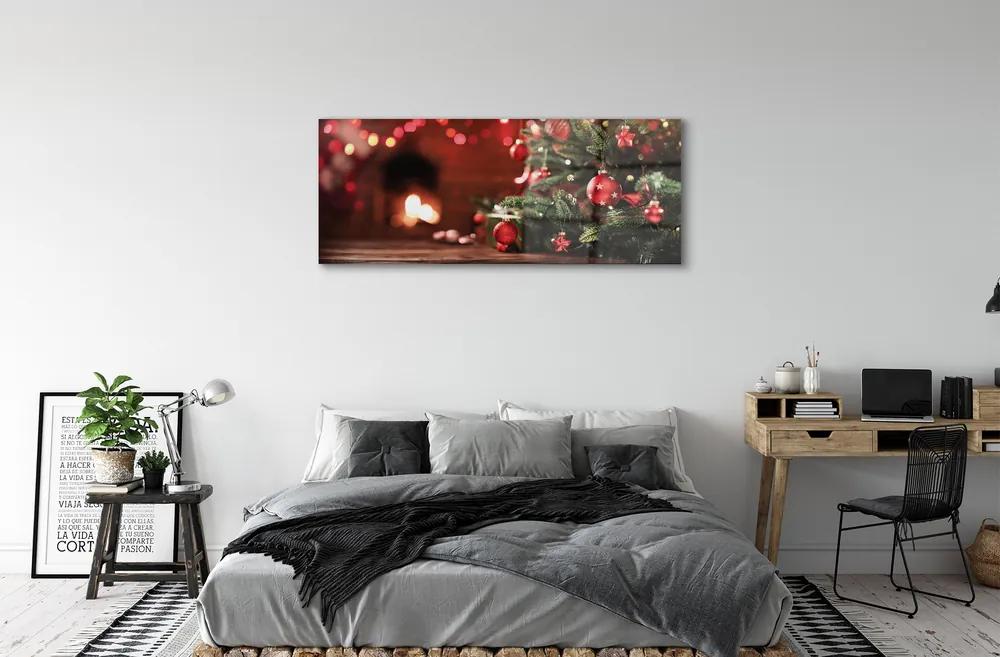 Obraz na akrylátovom skle Vianočný strom ozdoby svetla darčeky 120x60 cm