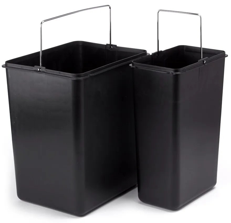 Oceľový odpadkový kôš 18+8 l na triedený odpad/nášľapný v matne striebornej farbe Tri Selectif – MSV