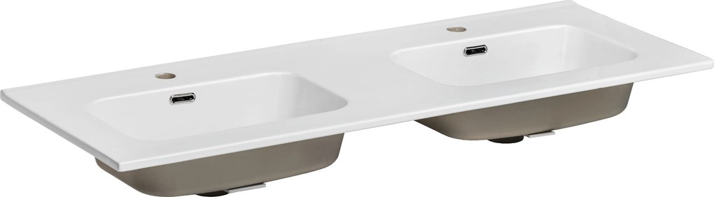 Comad Nábytkové keramické dvojumývadlo GO 120D/DP -8095, 121x46 cm, biela lesklá