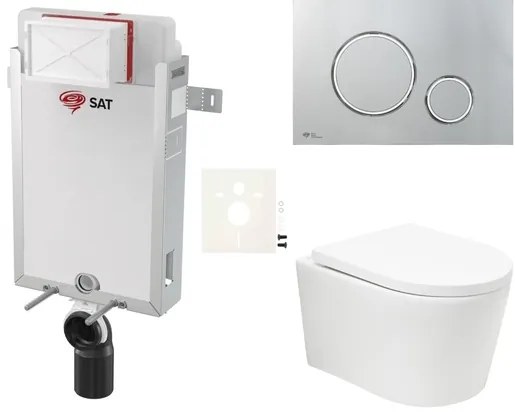 Závesný wc set SAT BREVIS na zamurovanie vírové splachování SIKOSZBRTOR71