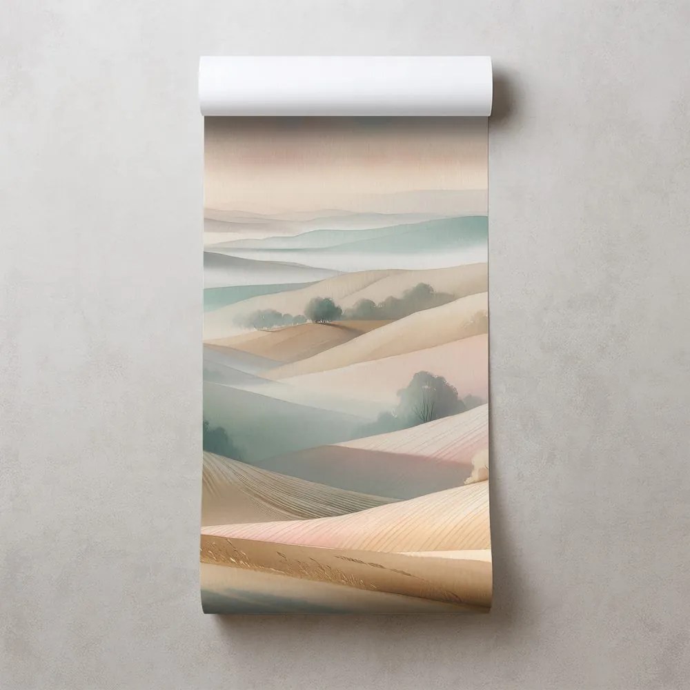 Fototapeta pastelová krajina s jemnými kopčekmi