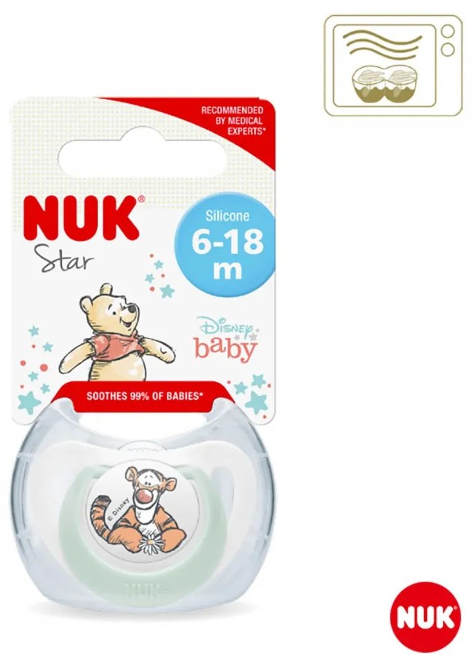 Cumlík NUK Star Disney Mickey Minnie 6-18m bielo zelený